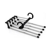 Orret Home 2 Katlı Katlanabilir 5'li Pantolon Askısı,pantolon,kravat,etek İçin Organizer Askı Siyah 50cm