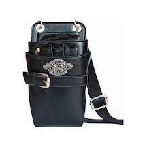 Singree Berber, Kuaför Ve Evcil Hayvan Bakıcıları İçin Çift Kullanımlı Bel/üst Çantası Araç Çantası - 7 Adet Kesici Konumu Çıkarılabilir , Pu Deri, Siyah