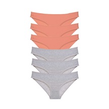 6 adet Süper Eko Set Likralı Kadın Slip Külot Pudra Gri RYL-EKO6022 Gri - Pudra