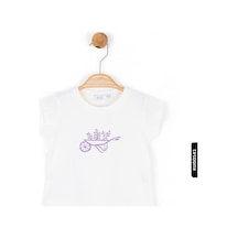 Xo Kids Dijital Baskılı Ay Kollu Yuvarlak Yakalı Kız Çocuk Tişört 9ay-4 Yaş 36615 Ekru