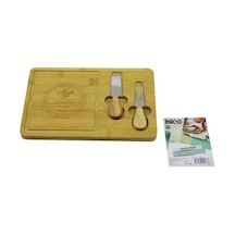 İbico İ22-238 D.gen 2-bıçak Sağda Ahşap Bambu Kahvaltı Peynir Sunum Pano Bıçak Ahşap Saplı 19x29x1.4cm 24 Açık Ceviz
