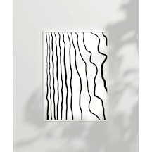 Çerçevesiz Poster Soyut Siyah-beyaz Çizgisel