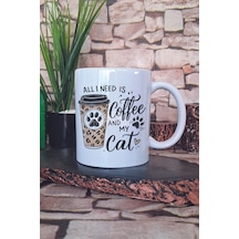 Kedi Komik Eğlenceli Esprili Kedisever Kedi Sahibi Neşeli Hediye Baskılı Kupa Bardak Beyaz