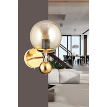 İstanbul Avize Larin Tekli Gold Sarı Glop Camlı Aplilk