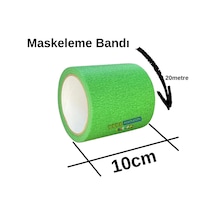 Maskeleme Kağıt Bant Geniş Taban Bandı 100mmx20mt Yeşil