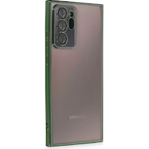 Newface Samsung Galaxy Note 20 Ultra Kılıf Razer Lensli Silikon - Yeşil