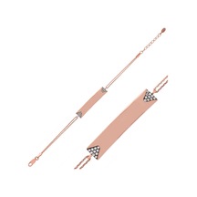 Casera's Gümüş Rose İsimli Plaka Kadın Bileklik Csr2182434 Gümüş