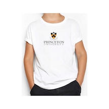 Zepplin Giyim Princeton University Text Logo Beyaz Çocuk Tişört Beyaz