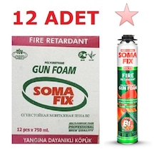 12 Adet 750 Ml Somafix Tabancalı Yangına Dayanıklı B1 Poliüretan Köpük S923