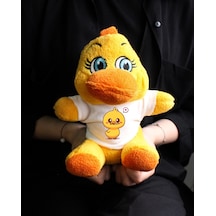 Ördek Baskılı Tişörtlü Turuncu Renk Peluş Ördek 22cm