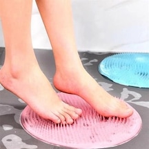 Silikon Fırçalı Banyo Masaj Matı Ve Ayaklar İçin Topuk Masaj Paspası Pembe