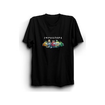 Among Us Impostors Oyun Game Baskılı Tshirt SIYAH