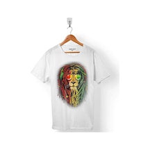 Reggae Bob Marley Aslan Lıon Müzik Kralı Erkek Tişört 001