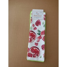 Microfiber Temizlik Bezi 40x50 Cm 2 Adet Nar Tanesi Bir Adet Baskılı Bir Adet Naturel Yeşil