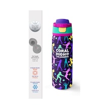Coral High Mor Voleybol Desenli Pipetli Ve Direkt İçim Çelik Termos 800 Ml 38525 Mor