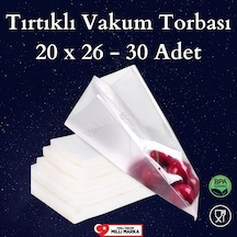 Tırtıklı Vakum Makinesi Poşeti Torbası- 20X26 Cm - 30 Adet