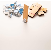 Rufus Concept Ahşap Mum Fitili + Yapışkanlı Sehpa - 30 Adet 25mm X 75mm X 0,5mm Çok Renkli