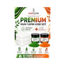 Premium Mum Yapım Hobi Seti - Parafin Wax 500 Gr - 2'li Toz Mum Boyası Seti - Yeşil, Turuncu Bkfabpw5002yt Karışık