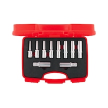1108006010 10 Parça 1/2" Altı Köşe Derin Lokma Takımı, Krom, 10 Parça Set