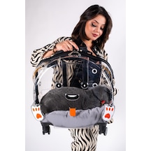 Nishev Sürülebilir Şeffaf Tekerlekli Kedi Köpek Taşıma Çantası