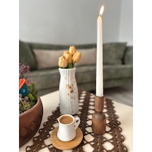 Sammwood Doğal Ahşap Şamdan , Mumluk Tekli Kayın Ağacından
