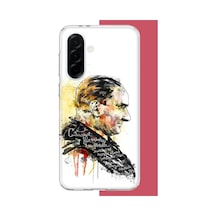 Samsung Galaxy A36 Uyumlu Sulu Boya Atatürk Baskılı Silikon Kılıf Renkli