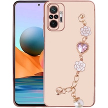 Redmi Note 10 Pro Kılıf El Tutamaçlı Kamera Korumalı Klfs Taka Silikon Kapak - Pembe Pembe