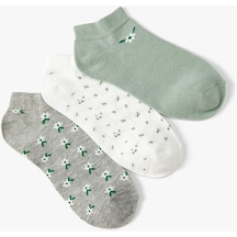 Koton Çiçekli 3'lü Patik Çorap Seti Çok Renkli Multıcolor 4sak80260aa 4SAK80260AAMIX