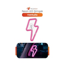 Neon Led Şimşek Işıklı Araç İçi Dekor Lambası Vantuzlu Pembe Ortam Aydınlatma