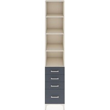 Hyperion Dolap 4 Raflı 4 Çekmeceli 44x44x243 Aytaşı-antrasit Aytaşı