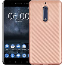 Fitcase Nokia 5 Carbon Desen Arka Kapak Rose Gold 199983780