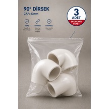 Dizayn Pprc 90 Derece Dirsek 63 Mm 3 Adet Pn25 Temiz Su Tesisat Boru Ek Parçası