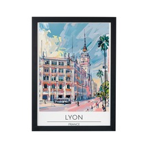 Lyon France Ahşap Çerçeveli Dekoratif Duvar Tablosu Siyah