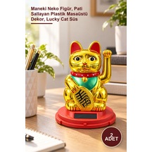 2 Adet Pati Salayan Şans Kedisi Maneki Neko Figür, Pati Sallayan Plastik Masaüstü Dekor, Lucky Cat Süs