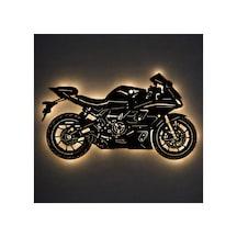 Lucenda Led Işıklı Motor Dekoratif Tablo Modern Spor Motosiklet Duvar Dekoru Gece Lambası Sarı - 874478148 Sarı