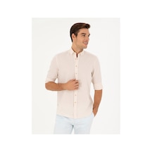 Pierre Cardin Keten Karışımlı Regular Fit Uzun Kollu Gömlek 1834748 Bej