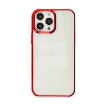 Newface - 699 - Apple iPhone Uyumlu 13 Pro Kılıf Element Silikon - Csmo-tex - - Kırmızı
