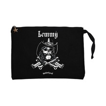 Motörhead Lemmy Kilmister Skull Siyah Clutch Cüzdan / El Çantası Siyah