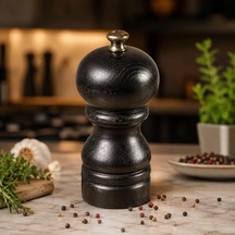 Glıos El Yapımı Gürgen Ağacı Baharat Değirmeni, Paslanmaz Çelik Mekanizmalı, Karabiber Ve Tuz Öğütücü, 11x5,5 Cm Küçük Boy Pahalı Niş Üründür Çok Renkli
