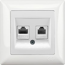 Günsan Visage Beyaz Data + Nümeris Telefon Prizi (RJ45 Cat6 + Cat3)