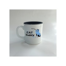 Cat Daddy Baskılı Kırmızı İçi Renkli Multi Kupa Bardak Fincan Mug Siyah Kulp