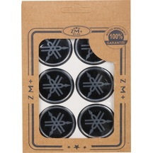 YAMAHA Koruma Takozu Damla Etiket Sticker Ø39 mm SİYAH-METALİZE