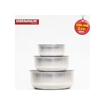 Kahramanlar Chef Box 3 Lü Çelik Saklama Kabı 6 Parça Gri