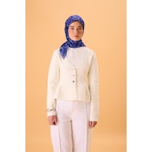 Silk Home İnce Pamuk Soft Eşarp Morcivert-lila Desenli Tok Duruşlu 90x90 Çok Renkli