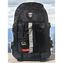 Su Geçirmez Ortopedik Çok Bölmeli Laptop Gezi Seyahat Kamp Dağcı Sırt Çantası Büyük 35cmx55cm Siyah