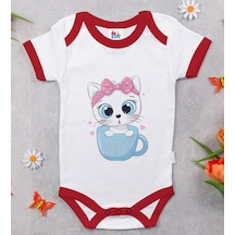 Bk Gift Bk Kids Kişiye Özel İsimli Kırmızı Bebek Body Zıbın-5 6 - 9 Ay