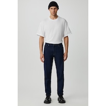 BRUNO Erkek Regular Fit Rahat Kesim Kalın Dokulu Yıkama Efektli Magic Denim Koyu Mavi Jeans