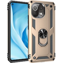 Mi 11 Lite Kılıf Sofya Yüzüklü Silikon Kapak - Gold Bzsxx00 1