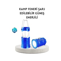 Güneş Enerjisiyle Çalışan Kamp Feneri Hafif Portatif Uzun Ömürlü Mavi
