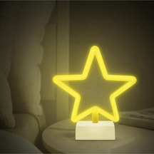 Dekoratif Neon Yıldız Gece Aydınlatması Sarı